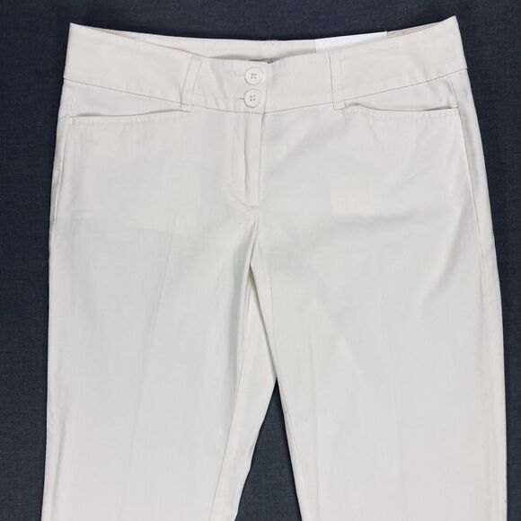 Ann Taylor LOFT Crop Pants Womens 6 White Straight Leg Stretchy Breathable NEW - Picture 3 of 16